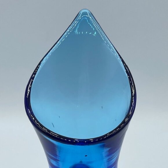 Vintage Rainbow Glass #797 Optic Blue Pitcher 60's - Picture 7 of 11